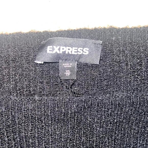 Express Black Off the Shoulder Long Sleeve Sweater - Picture 2 of 2